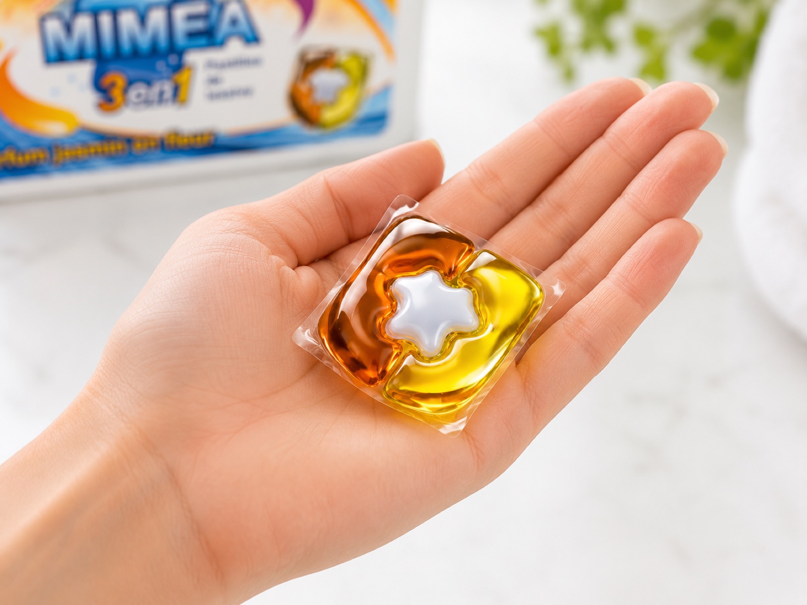 Capsule MIMÉA tenue dans une main